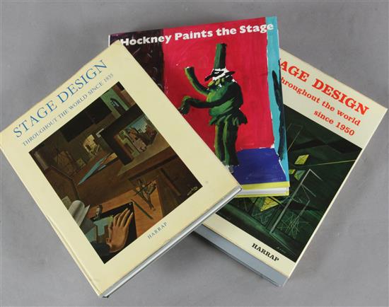 Theatre - a small selection, includes Hockney Paints the Stage (1983) and Nicolls Stuart Masques (1938)